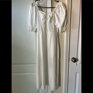 White Puff Sleeves Dress